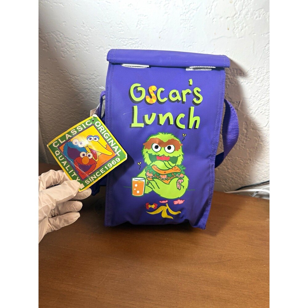 Vintage Sesame Street Oscar’s Lunch Bag Oscar Grouch Slimey Romar Henson NWT